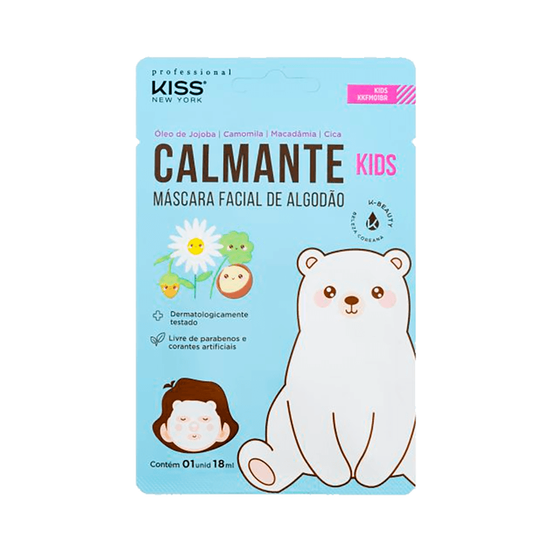 Máscara Facial Kiss New York Infantil Calmante - Produtos de beleza infantis